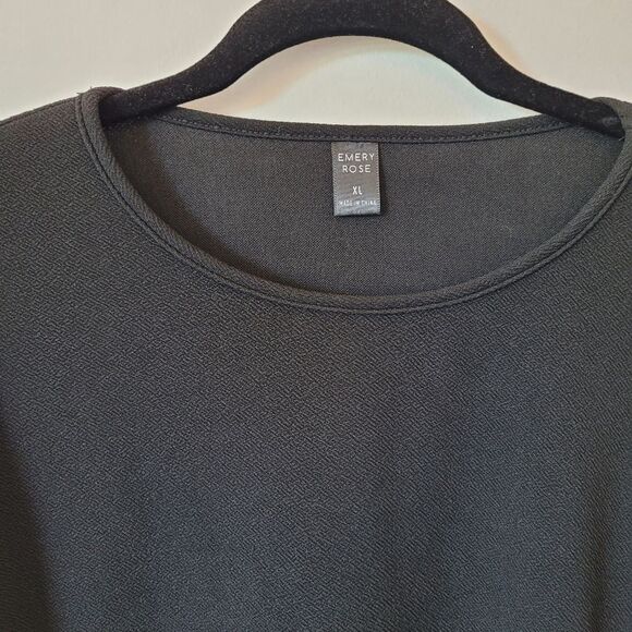 Emery Rose Sheath Dress Black Puff Sleeves Contemporary Office Old Money XL - Picture 8 of 9